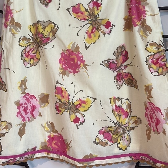 J. JILL FLORAL SCALLOP TRIM MIDI SKIRT PALE YELLOW SIZE EXTRA SMALL PETITE - Picture 3 of 11